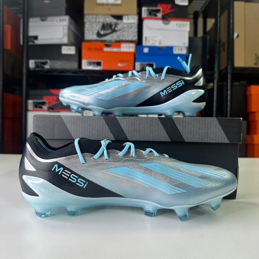 Men's Adidas X Crazyfast Messi.1 FG Soccer Cleats Blue Silver IE4079 Size 13